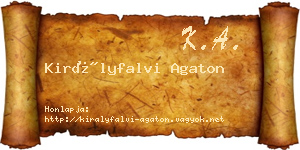 Királyfalvi Agaton névjegykártya